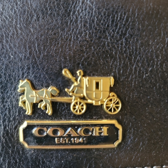 Authentic Coach Op Art Black Satchel Handbag Purse - Picture 6 of 13